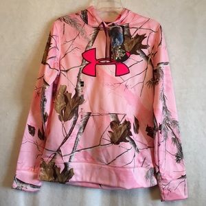Under Armour Hoodie Pink Camo Pullover Sweatshirt